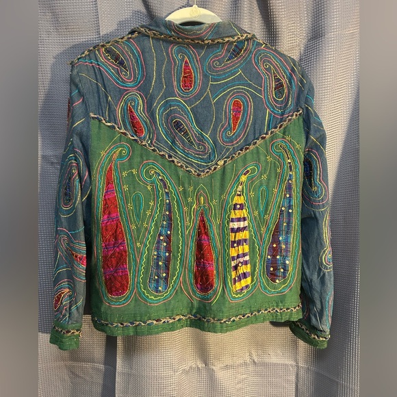 Anage Multicolor Embroidered Silk-Blend Jacket - Picture 5 of 7